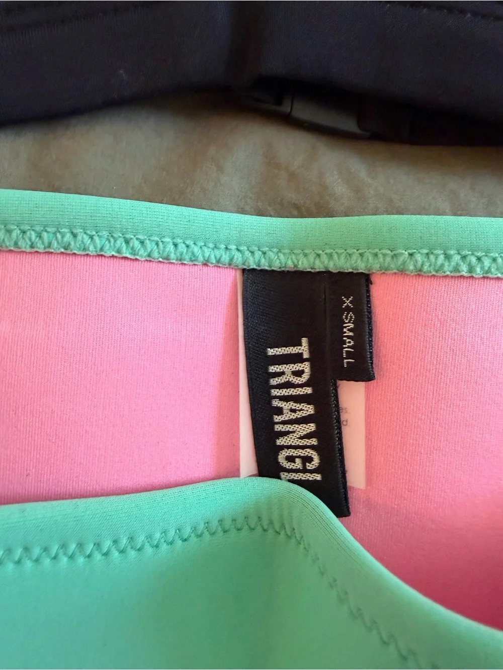 triangl swimwear Pink & Mint Colorblock Triangle Bikini